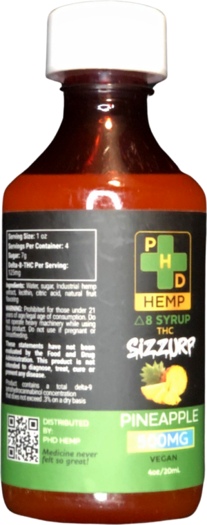 500mg Delta-8 THC Syrup (Pineapple)