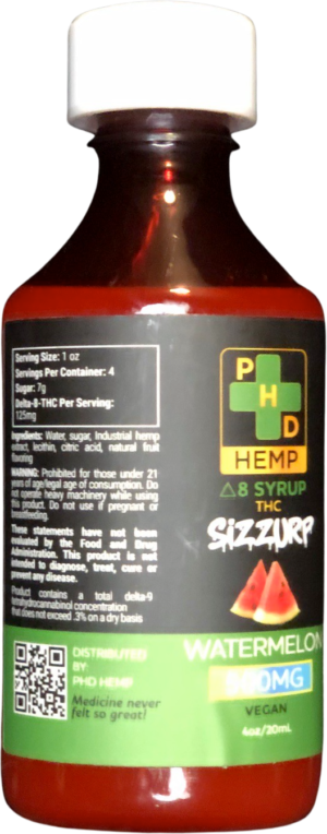 500mg Delta-8 THC Syrup (Watermelon)