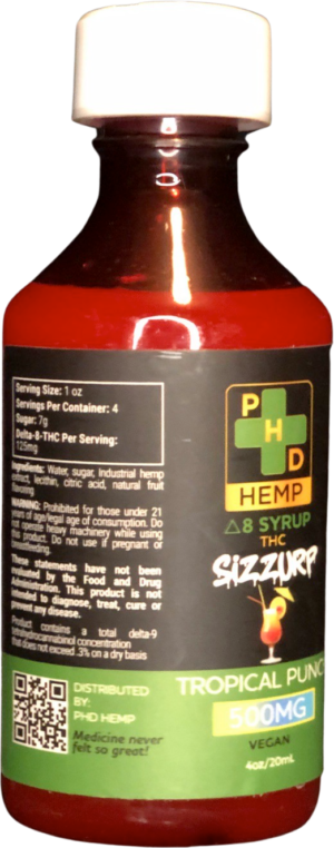 500mg Delta-8 THC Syrup (Tropical Punch)