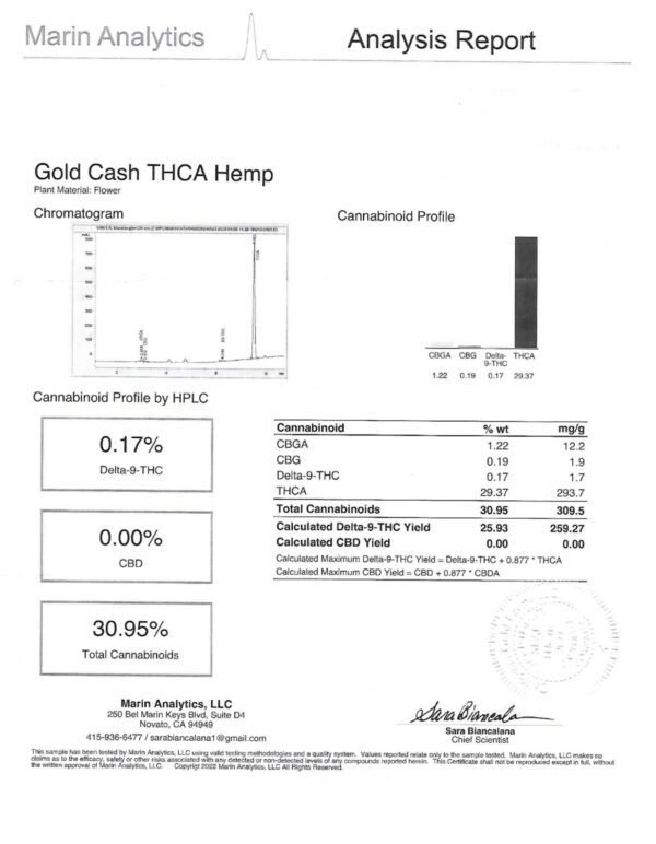 1/4 Oz Gold Cash Flower - Image 2